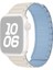 Apple Watch Series 10 Ultra 9 8 7 Se 6 5 4 3 2 1 46MM 49MM 45MM 44MM 42MM Üç Boncuk Tasarımı - Beyaz/mavi Için Manyetik Silikon Saat Kayışı (Yurt Dışından) 1