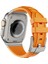 Apple Watch 10 46MM/ULTRA 2/ultra 49MM/9 8 7 45MM/SE (2023) Se (2022) Se 6 5 4 44MM/3 2 1 42MM Ayarlanabilir Kayış Silikon Bant-Titanyum+Turuncu (Yurt Dışından) 1