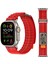 Apple Watch Series 10 46MM/ULTRA 2/ultra 49MM/9 8 7 45MM/SE (2023) Se (2022) Se Naylon Döngülü Saat Kayışı-Kırmızı (Yurt Dışından) 4
