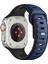 Apple Watch Series 10 46MM/ULTRA 2 Ultra 49MM/SERIES 9 8 7 45MM/SE (2023) Se (2022) Se 6 5 4 44MM/3 2 1 42MM Için Çift Renkli Silikon Kayış - Koyu Mavi + Siyah (Yurt Dışından) 1