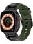 Apple Watch 10 46MM/ULTRA 2/ultra 49MM/9 8 7 45MM/SE (2023) Se (2022) Se 6 5 4 44MM/3 2 1 42MM Sıvı Silikon Kayış-Titanyum+Yeşil (Yurt Dışından) 2