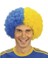 Sarı Lacivert Kıvırcık Afro Bonus Taraftar Peruğu 1