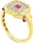 Renkli Taşlı Altın Yüzük - 14K 16