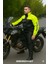 Fosforlu Yeşil Motorcu Yağmurluk File Astarlı Motosiklet Yağmurluğu Cepli 3