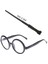 Harry Potter Asası 30 cm ve Siyah Çerçeveli Harry Potter Gözlüğü Seti 1