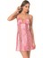 Pembe Kısa Saten Gecelik 1