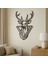 Üçgen Çerçeveli Geyik Figürlü Metal Tablo | Modern Duvar Dekoru 1
