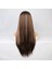 Kahverengi Balköpüğü Işıltılı Fiber Sentetik Düz Tül Peruk 5