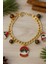 Göksunun Izi Altın Kaplama Çelik Zincir Yılbaşı Temalı Santa Penguen Happy Charm Bileklik 1