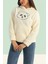 Bej Nakışlı Welsoft Kadın Polar Sweat 2
