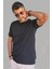 Erkek Siyah Slim Fit Bisiklet Yaka Pamuk Elastan Basic Tişört 3