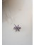 925 Ayar Gümüş Mor Taşlı Lotus Kolye 5