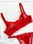 La Vıor Balenli Sütyen Takımı Kırmızı Kalpli Dantelli Iç Çamaşırı Takımı 1