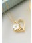 925 Ayar Gold Zirkon Taşlı Sedefli Kalp Gümüş Kolye 2