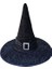 Hallowen Cadı Şapkası Tokalı Kemerli Simli Siyah 1
