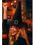 Hallowen Cadı Şapkası Tokalı Kemerli Simli Siyah 3
