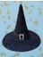 Hallowen Cadı Şapkası Tokalı Kemerli Simli Siyah 7