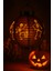 Halloween Cadılar Bayramı Japon Feneri Pilli 20 cm Siyah Renkli Iskelet Desenli Korku Aksesuarı 7