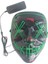 Halloween Cadılar Bayramı Maske Işıklı Pilli Yeşil Telli Korku Maskesi 6