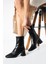 Alvis Siyah Renkli Kalın Topuk Streç Kadın Bot 2