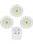 LED Işık Kablosuz Uzaktan Kumandalı Dolap Içi LED Ampul Seti 3lü Set Gece Lambası Spot Lamba 1