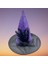 Hallowen Cadı Şapkası Çiçekli Tüylü Model Mor Renkli Cadılar Bayramı Şapkası 4