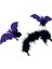 Halloween Cadılar Bayramı 2li Mor Yarasa Taç Tüylü Pari Aksesuarı 2
