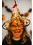 Halloween Cadı Şapkası Transparan Turuncu Yarasalı 6