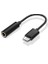 Type C To 3.5mm Kulaklık/aux/şarj Dönüştürücü Siyah 3