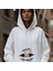 Hamile Kadın Oversize Sweatshirt | Şardonlu Içi Yumuşak | Beyaz Kapüşonlu 2