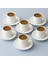 6 Lı Kahve Fıncan Takımı -70 ml Modern Beyaz Porselen-Rölyefli 3