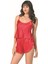Kırmızı Saten Babydoll Şort Takımı 2