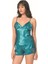 Petrol Saten Babydoll Şort Takımı 1