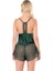 Koyu Yeşil Saten Babydoll Şort Takımı 3