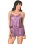 Lila Saten Babydoll Şort Takımı 1