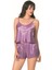 Lila Saten Babydoll Şort Takımı 2