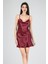 Kısa Gecelik Degaje Bordo 7740 2