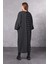 Çizgili Kare Desenli Oversize Cepli Elbise 8
