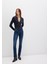 Mona Gold Klasik Vintage Koyu Mavi Jean Pantolon 1049787784 9