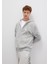 MVJNS Logo Baskılı Fermuarlı Kapüşonlu Gri Sweatshirt 0S10193-80196 13