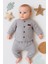 Oval Kesim 5 Düğmeli Müslin Kumaş 2'li Erkek Bebek Takımı 1