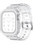 Apple Watch Series 10 46MM/ULTRA 2/ultra 49MM/9 8 7 45MM/SE (2023) Se (2022) Se 6 5 4 44MM/3 2 1 42MM Için Entegre Tpu Kayış + Saat Kılıfı - Şeffaf + Beyaz Çerçeve (Yurt Dışından) 1