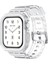 Apple Watch Series 10 46MM/ULTRA 2/ultra 49MM/9 8 7 45MM/SE (2023) Se (2022) Se 6 5 4 44MM/3 2 1 42MM Için Entegre Tpu Kayış + Saat Kılıfı - Şeffaf + Beyaz Çerçeve (Yurt Dışından) 2