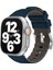 Kalebol Apple Watch Series 10 42MM/9 8 7 41MM/SE (2023) Se (2022) Se 6 5 4 40MM/3 2 1 38MM Saat Kayışı Çift Renkli Silikon Kayış - Gece Mavisi (Yurt Dışından) 5