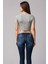 Gri Melanj Bisiklet Yaka Crop Top 2