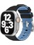 Kalebol Apple Watch Series 10 42MM/9 8 7 41MM/SE (2023) Se (2022) Se 6 5 4 40MM/3 2 1 38MM Watch Band Çift Renkli Silikon Kayış-Siyah (Yurt Dışından) 5