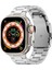 Apple Watch 10 46MM/ULTRA 2/ultra 49MM/9 8 7 45MM/SE (2023) Se (2022) Se 6 5 4 44MM/3 2 1 42MM 3 Boncuklu Titanyum Alaşımlı Saat Kayışı - Gümüş (Yurt Dışından) 4