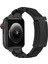 Apple Watch Series 10 42MM/9 8 7 41MM/SE (2023) Se (2022) Se 6 5 4 40MM/3 2 1 38MM Paslanmaz Çelik + Ka Kayış - Siyah + Siyah Toka (Yurt Dışından) 1
