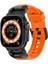 Apple Watch 10 46MM/ULTRA 2/ultra 49MM/9 8 7 45MM/SE (2023) Se (2022) Se 6 5 4 44MM/3 2 1 42MM Sıvı Silikon Kayış-Titanyum+Turuncu (Yurt Dışından) 2