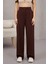 Kadın Yüksek Bel Likralı Geniş Paça Çımalı Rahat Kesim Pantolon 1